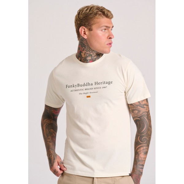 Funky Buddha T-Shirt Ανδρικό (FBM010-003-04-OFF-WHITE)