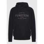 Funky Buddha Ανδρικό Φούτερ με Κουκούλα Μαύρο