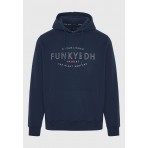 Funky Buddha Ανδρικό Φούτερ με Κουκούλα Μπλε Σκούρο