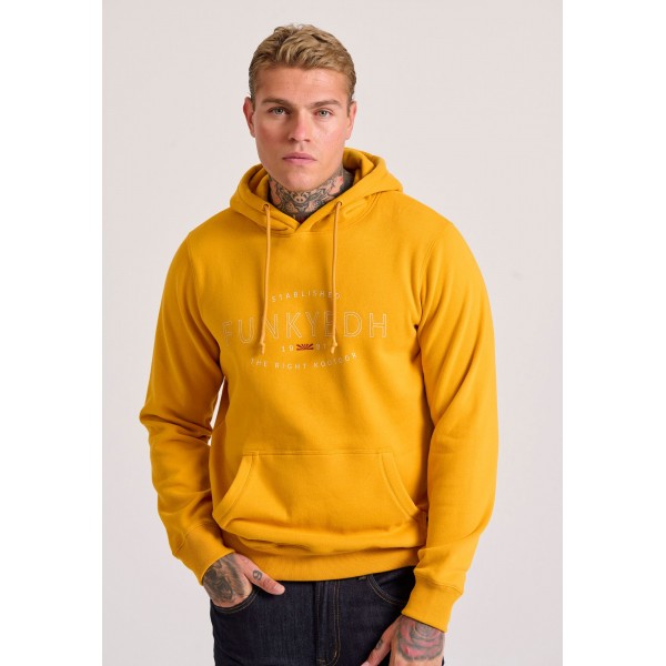 Funky Buddha Ανδρικό Φούτερ Με Κουκούλα (FBM010-009-06-YELLOW-MUSTARD)