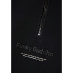 Funky Buddha Μπλούζα Με Φερμουάρ Ανδρική (FBM010-011-06-BLACK)