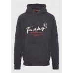 Funky Buddha Ανδρικό Φούτερ με Κουκούλα Ανθρακί