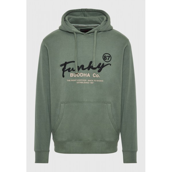 Funky Buddha Hoodie Ανδρικό (FBM010-013-06-DK-GREEN)