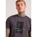 Funky Buddha Ανδρικό T-Shirt Κοντομάνικο Ανθρακί