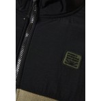 Funky Buddha Ανδρική Full Zip Fleece Ζακέτα Χακί, Μαύρη