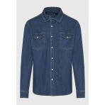 Funky Buddha Ανδρικό Πουκάμισο Μακρυμάνικο Denim