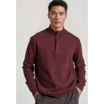 Funky Buddha Ανδρικό Πλεκτό Με Φερμουάρ (FBM010-055-09-BURGUNDY-MEL)