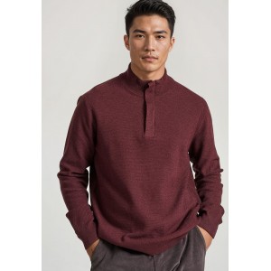 Funky Buddha Ανδρικό Πλεκτό Με Φερμουάρ (FBM010-055-09-BURGUNDY-MEL)