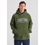 Funky Buddha Ανδρικό Fleece Φούτερ με Κουκούλα Μπλε Σκούρο