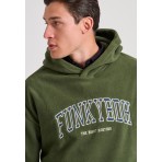 Funky Buddha Ανδρικό Fleece Φούτερ με Κουκούλα Μπλε Σκούρο