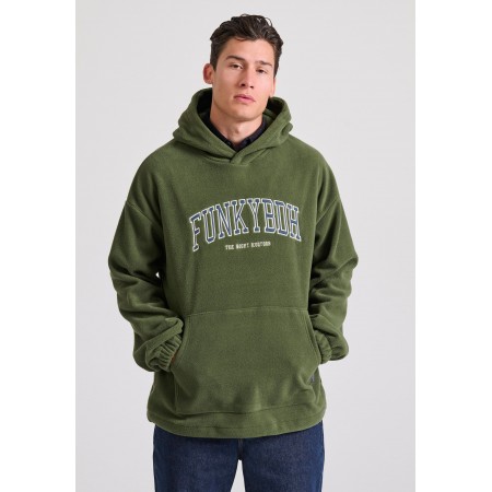 Funky Buddha Ανδρικό Fleece Φούτερ με Κουκούλα Μπλε Σκούρο