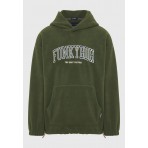 Funky Buddha Ανδρικό Fleece Φούτερ με Κουκούλα Μπλε Σκούρο