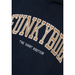 Funky Buddha Ανδρικό Fleece Φούτερ με Κουκούλα Μπλε Σκούρο