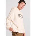 Funky Buddha Ανδρικό Fleece Φούτερ με Κουκούλα Εκρού