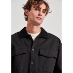 Funky Buddha Ανδρικό Overshirt Πουκάμισο Μαύρο