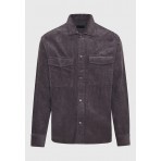 Funky Buddha Ανδρικό Κοτλέ Overshirt Πουκάμισο Ανθρακί