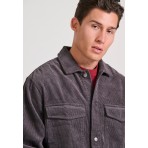 Funky Buddha Ανδρικό Κοτλέ Overshirt Πουκάμισο Ανθρακί