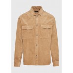 Funky Buddha Ανδρικό Κοτλέ Overshirt Πουκάμισο Μπεζ