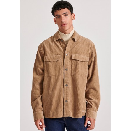 Funky Buddha Ανδρικό Κοτλέ Overshirt Πουκάμισο Μπεζ