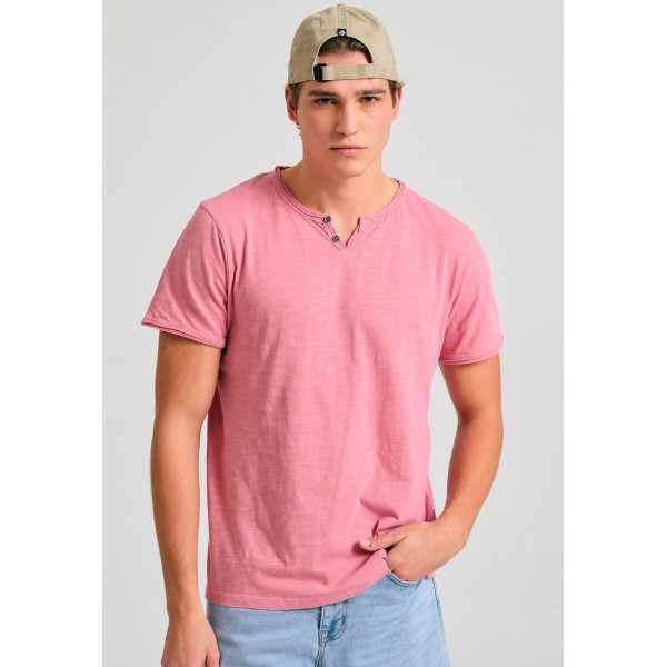 Funky Buddha Ανδρική Μπλούζα Κοντό Μανίκι Basic (FBM011-004-04-PINK)