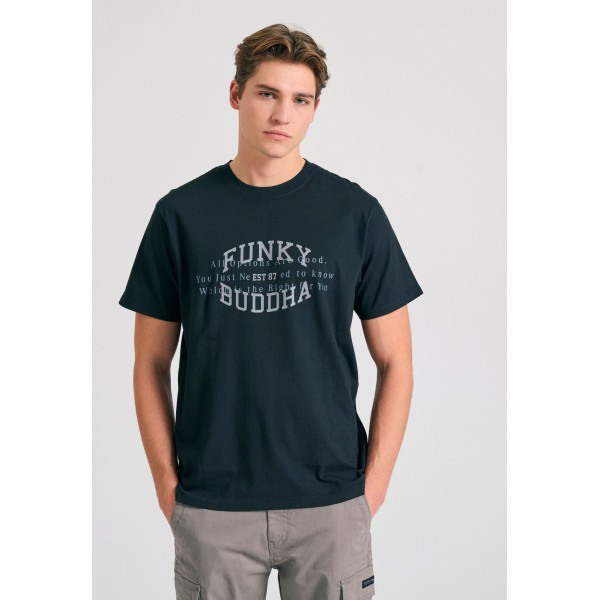 Funky Buddha Graphic T-Shirt Ανδρικό (FBM011-032-04-BLACK)