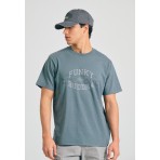 Funky Buddha Ανδρικό Κοντομάνικο T-Shirt Γκρι