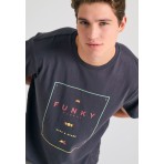 Funky Buddha Ανδρικό Κοντομάνικο T-Shirt Ανθρακί