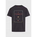 Funky Buddha Ανδρικό Κοντομάνικο T-Shirt Ανθρακί