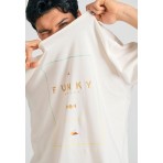 Funky Buddha Ανδρικό Κοντομάνικο T-Shirt Εκρού