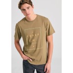 Funky Buddha Ανδρικό Κοντομάνικο T-Shirt Καφέ