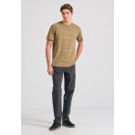 Funky Buddha Ανδρικό Κοντομάνικο T-Shirt Καφέ