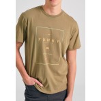 Funky Buddha Ανδρικό Κοντομάνικο T-Shirt Καφέ