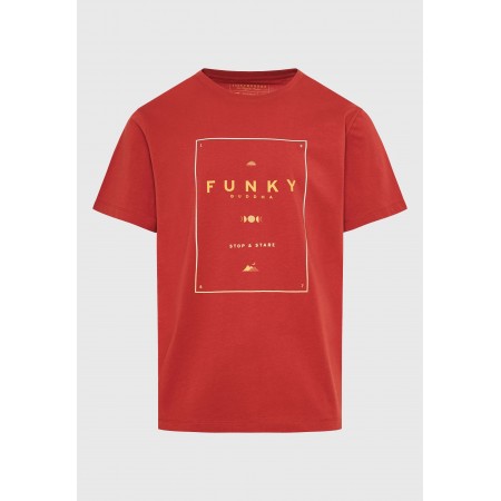 Funky Buddha Ανδρικό Κοντομάνικο T-Shirt Κεραμιδί