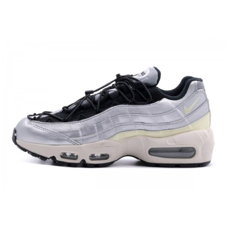 Nike Air Max 95 Γυναικεία Sneakers Ασημί, Μαύρα, Λευκά