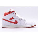 Jordan Air 1 Dune Red Mid Παπούτσια Λευκά, Κόκκινα