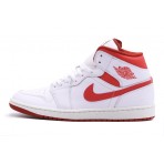 Jordan Air 1 Dune Red Mid Παπούτσια Λευκά, Κόκκινα