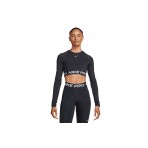 Nike Pro Γυναικεία Μακρυμάνικη Crop Top Μπλούζα Μαύρη