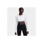 Nike Dri-FIT Pro Γυναικεία Μακρυμάνικη Crop Top Μπλούζα Λευκή