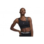 Nike Pro Swoosh Asymmetrical Γυναικείο Μπουστάκι Μαύρο