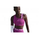 Nike Pro Swoosh Asymmetrical Γυναικείο Μπουστάκι Ματζέντα