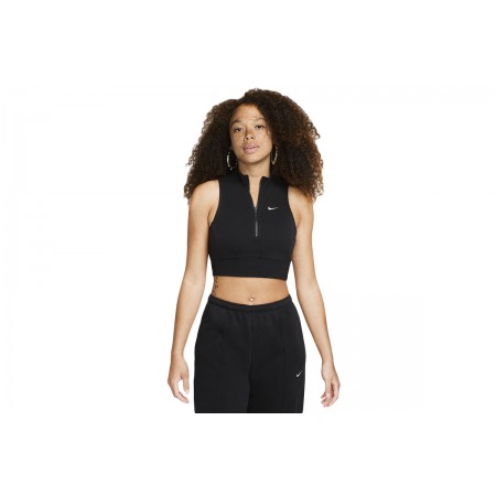 Nike Sportswear Chill Terry Γυναικεία Αμάνικη Crop Top Μπλούζα