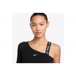 Nike Pro Shine Dri-FIT Ασύμμετρη Cropped Γυναικεία Μπλούζα Μαύρη