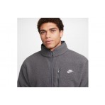 Nike Sportswear Club Ανδρική Ζακέτα Fleece Γκρι Σκούρο