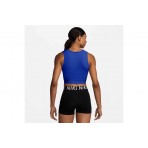 Nike Pro Dri-Fit Γυναικεία Αμάνικη Crop Top Μπλούζα Ρουά