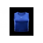 Nike Pro Dri-Fit Γυναικεία Αμάνικη Crop Top Μπλούζα Ρουά