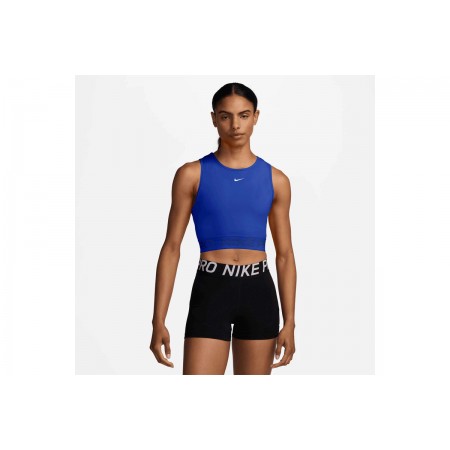 Nike Pro Dri-Fit Γυναικεία Αμάνικη Crop Top Μπλούζα Ρουά