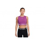 Nike Pro Dri-Fit Γυναικεία Αμάνικη Crop Top Μπλούζα Μωβ