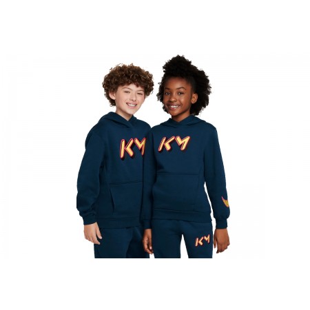 Nike Kylian Mbappé Club Fleece Παιδικό Φούτερ Με Κουκούλα Πετρόλ