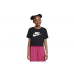 Nike Sportswear Παιδική Κοντομάνικη Crop Top Μπλούζα Μαύρη