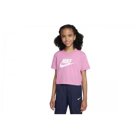 Nike Sportswear Παιδική Κοντομάνικη Crop Top Μπλούζα Ροζ